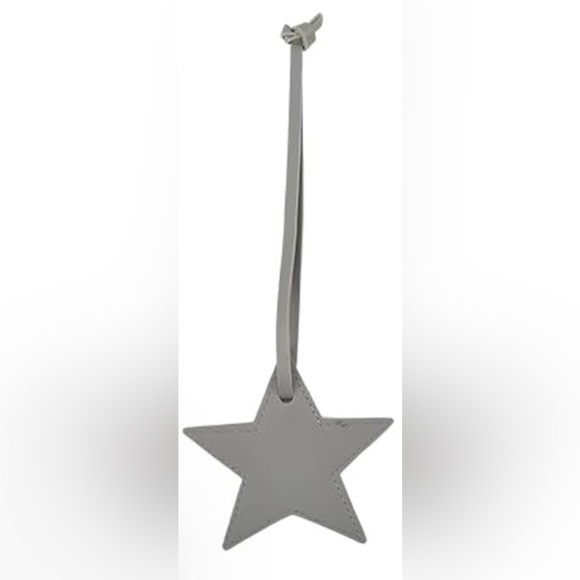 Gray Star Bag Charm Keychain | Leather Look Luggage Tag Purse Accessory - Picture 3 of 5